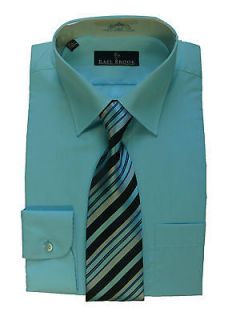Mens Turquoise Rael Brook Shirt and Tie Set.