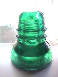 Collectible Dark Blue Green Glass Insulator Brookfield