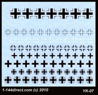 144 Decals German Aircraft Crosses 100 Balkenkreuz # YK 06