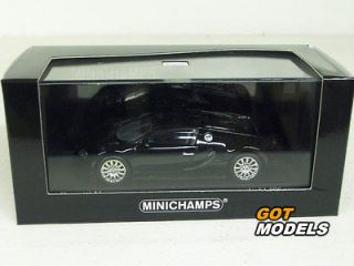 BUGATTI VEYRON 2010  1/43 SCALE MODEL CAR BY MINICHAMPS IN BLACK MET