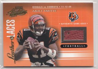 2001 AKILI SMITH BENGALS ABSOLUTE LEATHER & LACES GAME BALL 51547