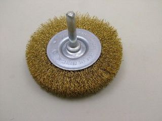 Brass rotary wire brush wheel brush 75mm diameter for use with drill