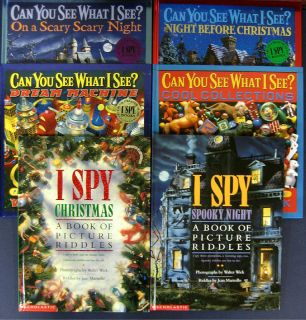 CAN YOU SEE WHAT I SEE SPY Books Lot Spy by Walter Wick Christmas HB
