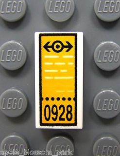 NEW Lego City Minifig TRAIN/BUS TICKET 1x2 White DECORATED TILE w