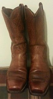 Vintage Tooled Dan Post Square Toe Cowboy Boots 8 1/2D Unique
