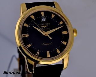 Longines Conquest Heritage 18K Yellow Gold Black Dial L1.645.6.52.4