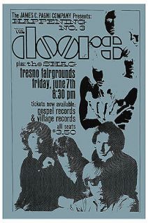 Jim Morrison & The Doors at Fresno Fairgrounds Concert Poster 1968