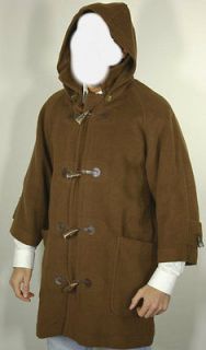 BURBERRY* London Brown Duffle/Toggle Wool Zip Front Coat Jacket~ Men