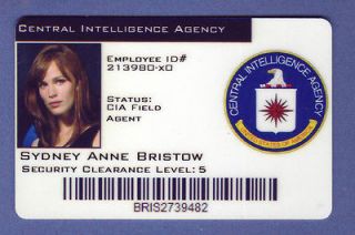 CIA ID Card Alias Sydney Anne Bristow Badge Wallet