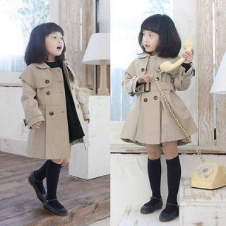 girl winter spring wind jacket coat trench outwear Size (2 8 T) C7