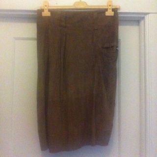 Gunex/Brunello Cucinelli Suede Pencil Skirt Size US 6 Italian 42