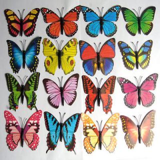 24pc 36pc 3D Artificial Butterfly for Refrigerator Magnets Decorations