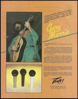 GARY MORRIS 1984 PEAVEY MICS AD 8X11 MICROPHONES FRAMEABLE