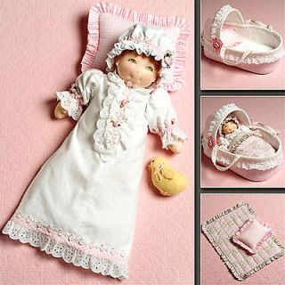 OOP 15” DOLL CARRIER, NIGHTGOWN, CAP, PILLOW & QUILT SEWING PATTERN