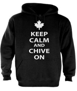 KEEP CALM AND CHIVE ON Hoodie kcco chivier chivery maple leaf CANADA