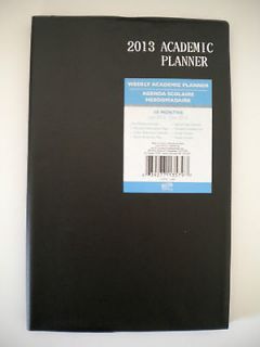 Weekly Academic Planner   2013   18 Month Calendar   Black