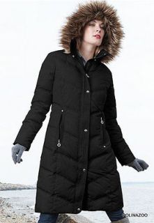 Calvin Klein coat Faux Fur Hooded Puffer Black Down Jacket Maxi Coat