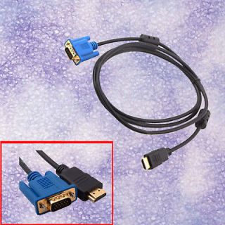 New 1.8m VGA to HDMI Cable Adapter M/M For Laptop PC TV