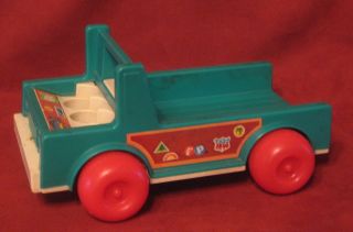 Vintage Fisher Price Flat Bed Truck Camper Little People 994 Made USA