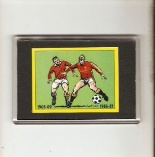 Manchester United Panini 87 Old Kits football sticker in a fridge