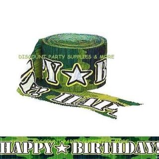 Army Camo Camouflage Birthday Crepe Streamer Party Supply