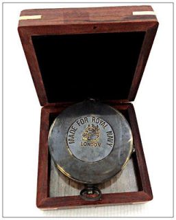 ANTIQUE NEUTICAL FULLY BRASS MADE, MADE FOR ROYAL NAVY COMPASS W