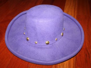 Purple Wool Hat Gold Studs Brim Bollman Hat Rine Chapeaux