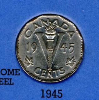 Newly listed Canada NICKEL 1945 / 5 Cent CANADA 1945 / VG
