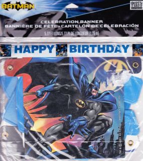 Rare 2001 BATMAN Happy Birthday BANNER ~ VTG Super Hero Party Supplies