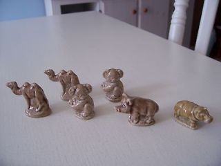 Lot of Six Wade Figurines England Camels, Koalas, Boar & Hippo