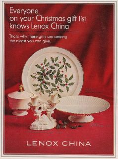 Christmas China ~ Candy Jar, Plate, Candelabra ~ 1964 Vintage Print Ad
