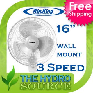 Air King 16 Oscillating Wall Mount Fan 16 inch   co2 3 speed