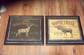 Lodge Wall Decor Signs Deer & Moose country cabin style wildlife theme