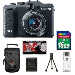 Canon PowerShot G15 Digital Camera Kit 12.1MP Black NEW USA