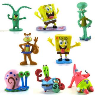 8pcs SpongeBob SquarePants & His Friends Figure Xmas