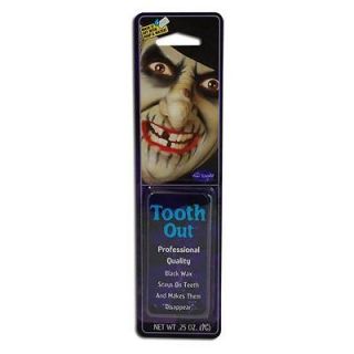 BLACK TOOTH WAX Horror Make Up Zombie Fake False Teeth Rotten Funny