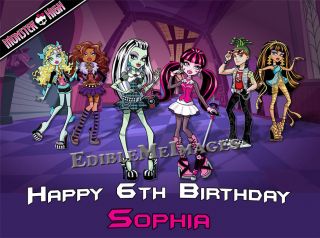MONSTER HIGH Birthday Party Cake Topper Cupcake Decoration Doll Image