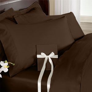 Luxury 300 TC Cal King Waterbed sheets solid Chocolate