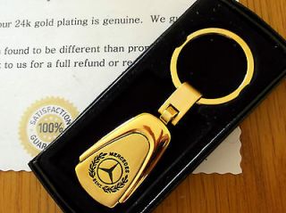 24ct Gold Plated Car Keyring for Mercedes A B C E S Class AMG 24K Key