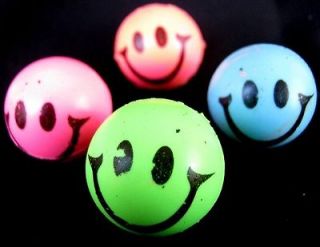 Childrens Fluoro Rubber Smiley Super Ball Novelty Kids Toy Wholesale
