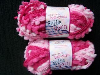 Needle Crafters Wide Mesh Ball Chain Ruffle yarn, Princess, lot of 2