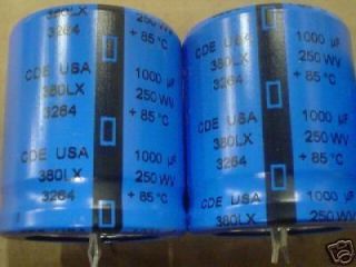 CDE 250v 1000uf Mini snap in Capacitors