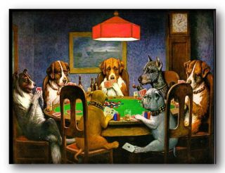 dogs playing poker poster wall art various sizes available (075)