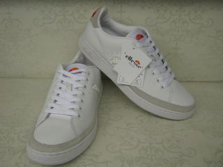 Mens Ellesse Alassio White Leather Lace Up Trainers
