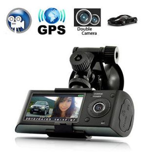 HD Vihecle DVR 2.7 Dual Camera Car Blackbox GPS Logger G Sensor Video
