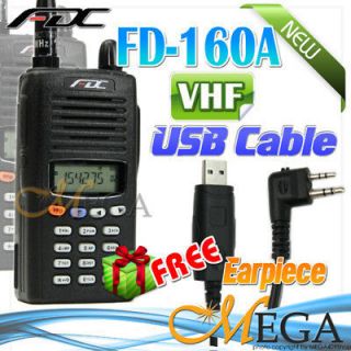 FDC FD 160A VHF 136 174Mh Ham Radio + 6 059 Usb cable 2235B Car cable