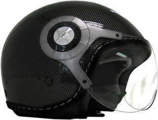 602 Jet Pilot Carbon Fiber Open Face Motorcycle Helmet Scooter Moped