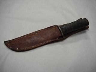Vintage WWII U. S. Cattaraugus 225 Q Excellent Fighting Side Knife W/S