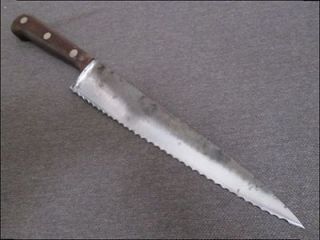 Landers Frary & Clark Carbon Steel SERRATED Chef Knife RAZOR SHARP