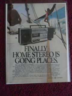 1981 Print Ad G.E. General Electric ~ Stereo Boombox Music Player